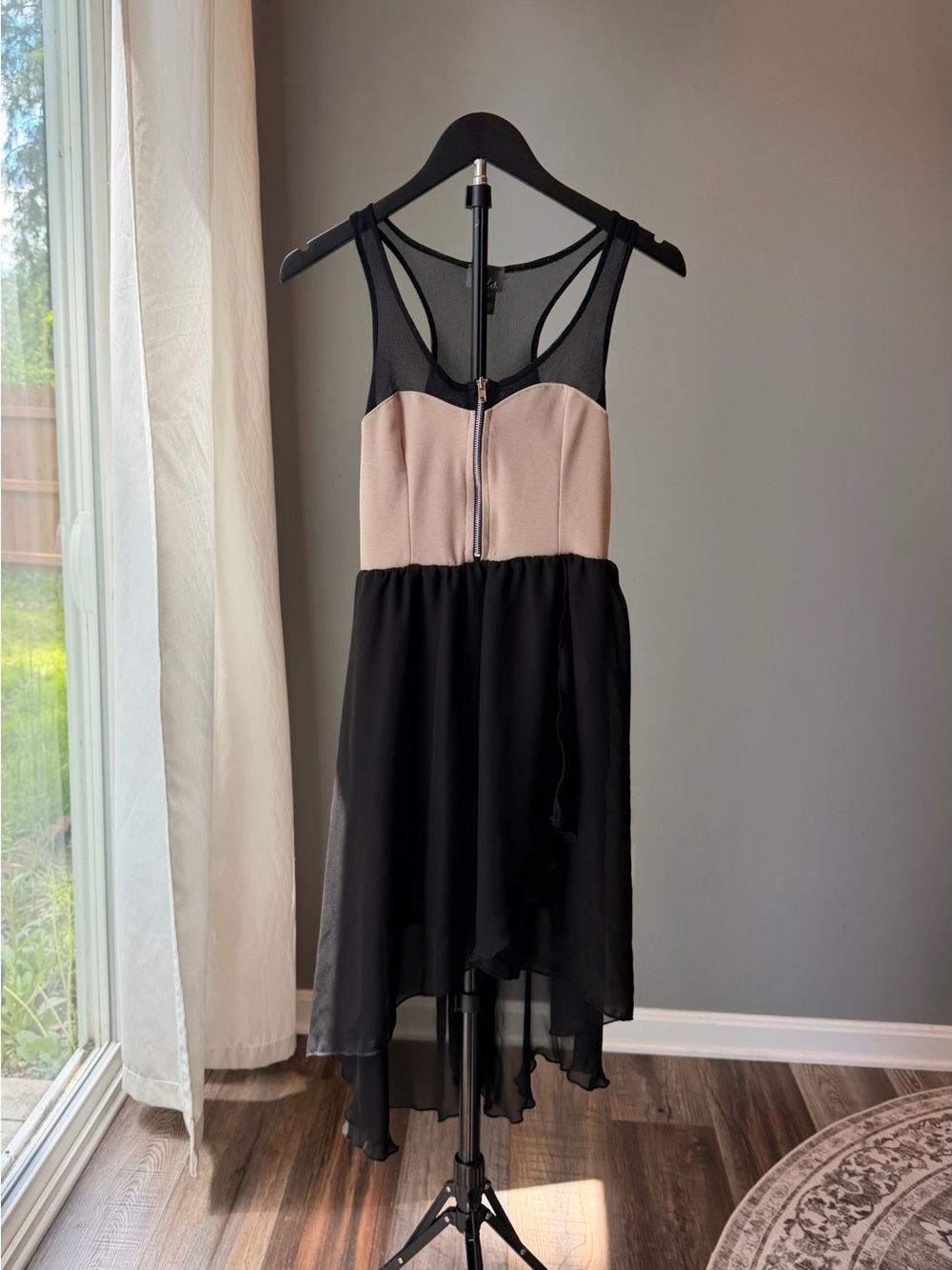 Vintage Dots Sweetheart Neck Sleeveless Dress S Layered Zip Formal Party Wedding